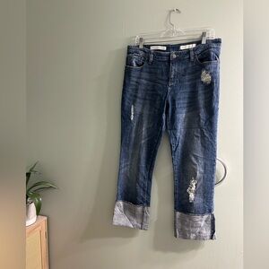 Anthropologie Pilcro and the letterpress Hyphen High Cuff Cropped Jeans